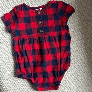 Hanna Andersson Plaid Flannel Bubble Romper